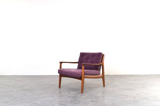 Mid-Century Lounge Chairs by Eugen Schmidt for Soloform, 1960s, Set of 2, Armchairs, Wood, Textile, Purple (photo 6 of 15)