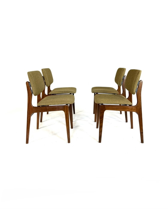 Image 1 of 4 chaises de salle à manger danoises restaurées des années 60