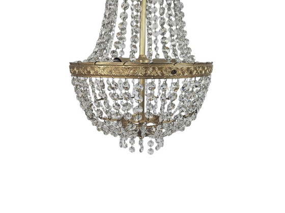 Image 1 of Lampadario - Stile Impero - Cristallo - Ottone - XX secolo