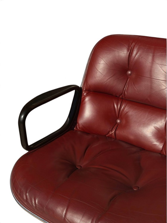 Poltrona Executive Charles Pollock Knoll in pelle bordeaux, base a 4 razze – Poltrone, Cromo (photo 6 of 10)