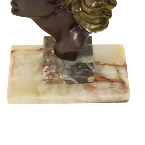 Bronzen Art Deco Beeld Vrouw – Beeldhouwkunst, Marble (photo 13 of 15)