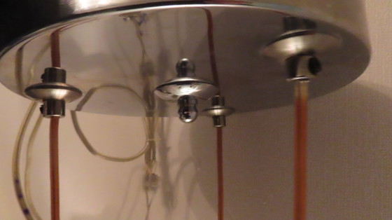 Image 1 of Lampada a sospensione vintage a cascata con 3 sfere di vetro