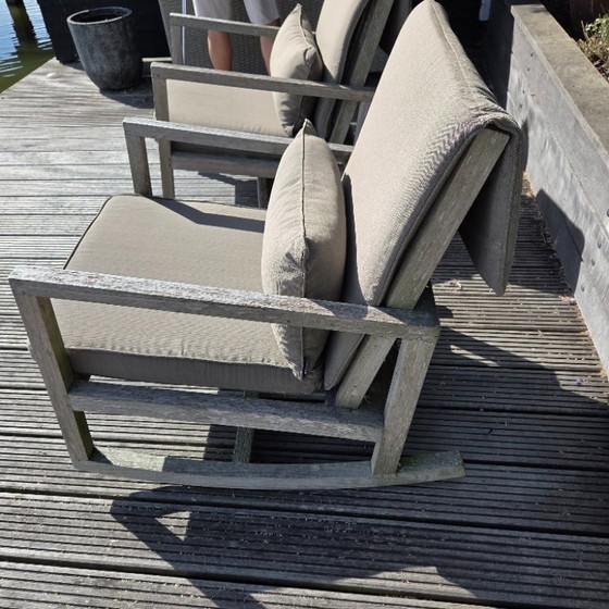 2 Teak Tuin Schommelstoelen – Tuinstoelen, Wood (photo 4 of 7)