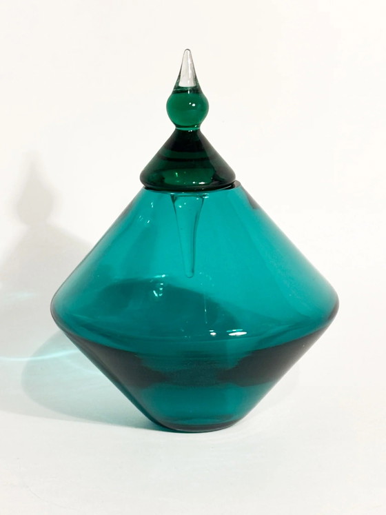 Green Murano Glass Bottle by Alberto Ricci for De Majo, 1993, Decorative Objects, Hedendaags (photo 2 of 7)