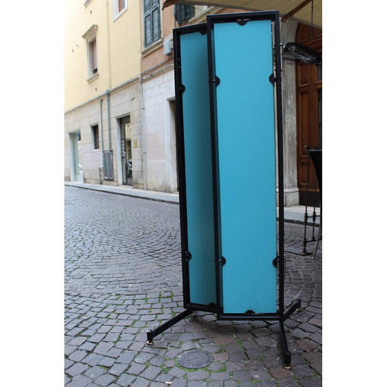 Image 1 of Vintage folding workshop mirror in black lacquered metal, Italy 1970