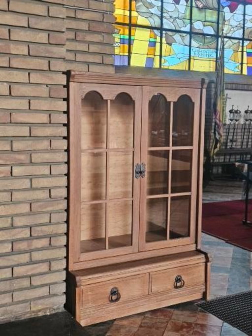 Church display case from the historic church of Schulen – solid oak – unique heritage piece (ca. 1960)