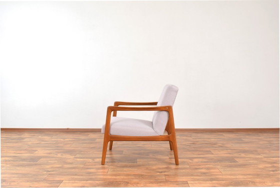Mid-Century Swedish Teak Lounge Chair by Alf Svensson for Dux, 1960s. – Armchairs, Textile, Wood (photo 4 of 10)