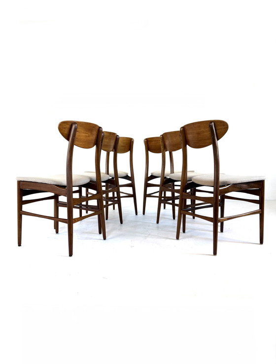 Image 1 of 6 chaises de salle à manger danoises restaurées des années 60