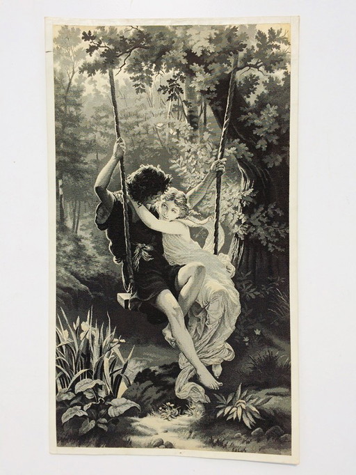 Pair of 1900 Silk Weaving after P- Auguste Cot