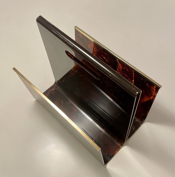 Image 1 of Zeitschriftenständer Lucite Schildpatt Maison Mercier Zeitungsständer