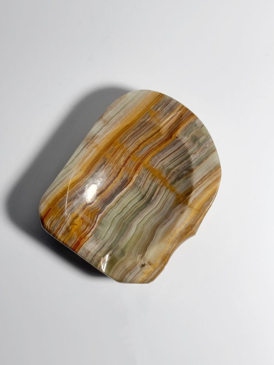 Image 1 of Posacenere vintage in marmo onice e alabastro italiano, ciotola in travertino, ciotola in pietra verde menta, Carrara, Italia