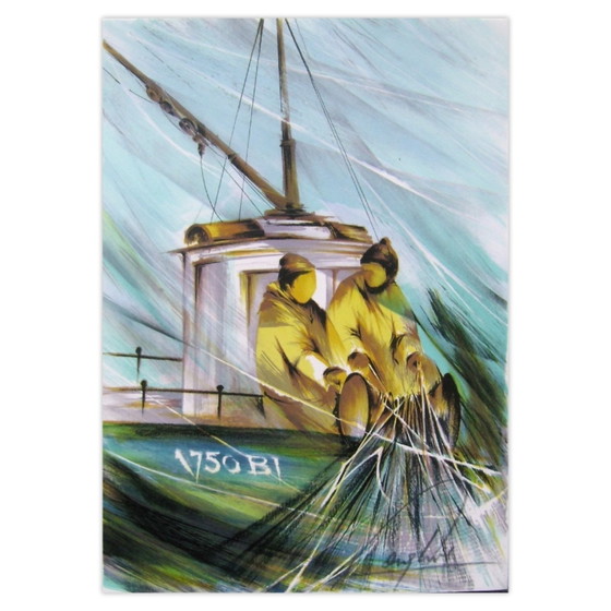 Image 1 of Raymond POULET Trades - De Visser Gesigneerde lithografie 1984