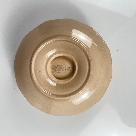 Image 1 of Digoin - Sarreguemines Saucenschüssel, rosa Muster, erste Hälfte des 20. Jahrhunderts.