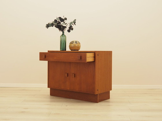 Mobile danese impiallacciato con cassetto e anta a ribalta, anni '60 – Armadi contenitori, Legno (photo 5 of 14)