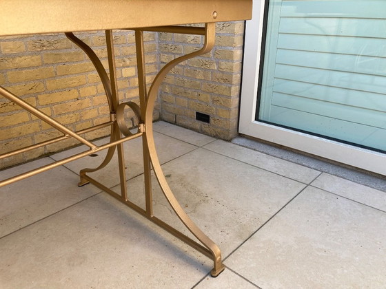 Cast iron garden table with hard stone top 160x80 cm – Metal (photo 5 of 8)