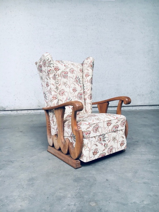 Image 1 of Ensemble de fauteuils à oreilles haut de style début XXe siècle