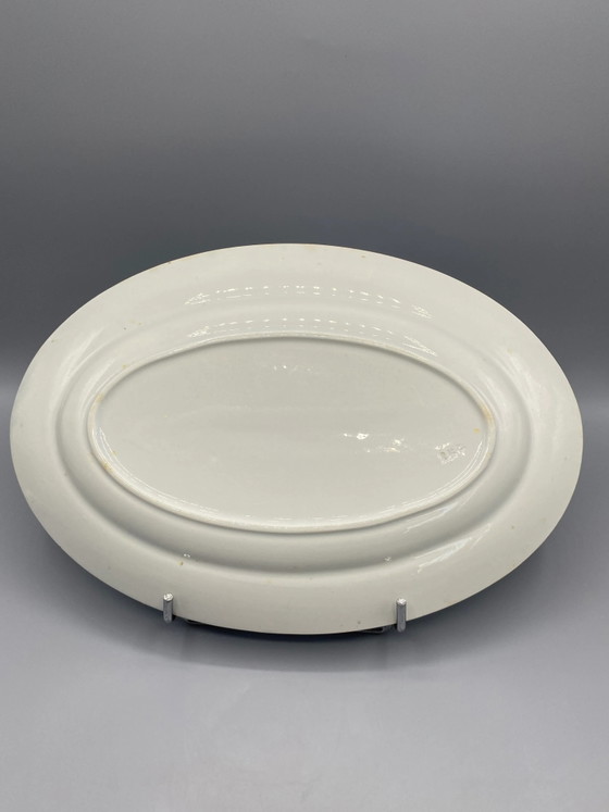 Large Antique Oval Faience Platter, Blue and White, Art Deco, 1920s-1940s – Decorative Objects (photo 3 of 4)
