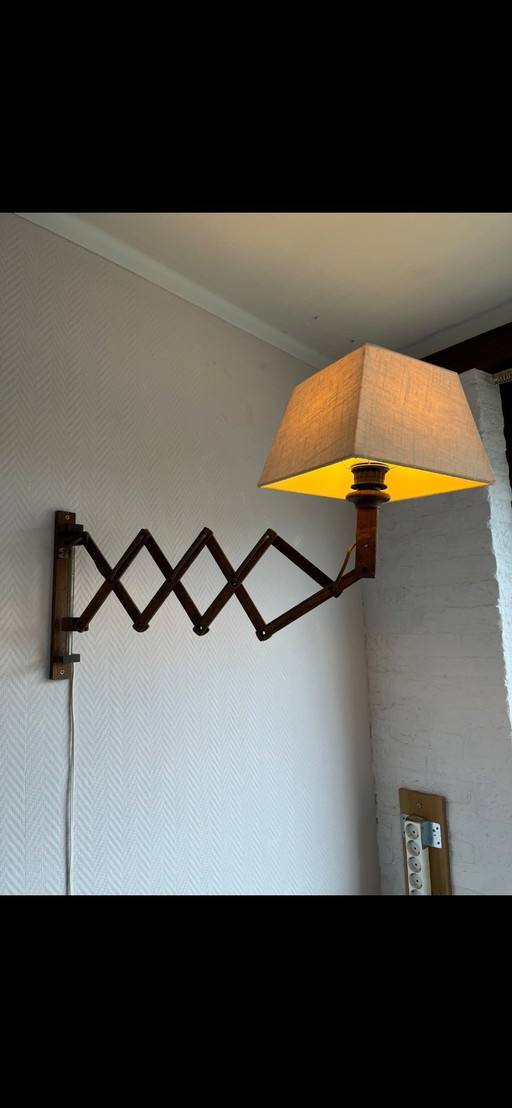 5 lámparas de tijera de estilo danés de madera de teca