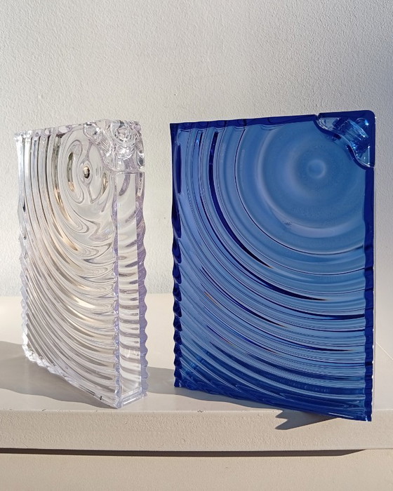 Image 1 of Ron Arad für GUZZINI 'Ripples' Wasserflasche 2er-Set transparent und blau