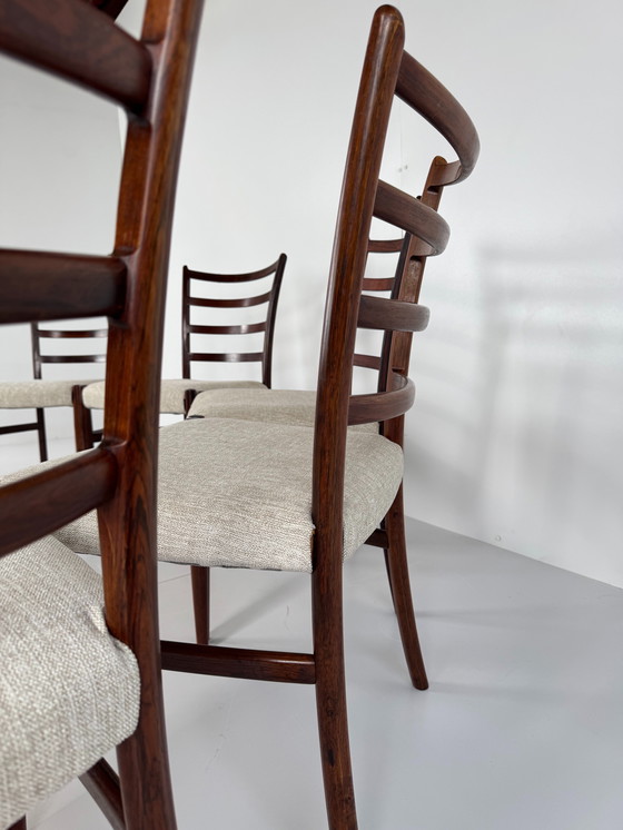 Image 1 of Set mit 8 Esszimmerstühlen aus Palisanderholz von Johannes Andersen – Schou Andersen Møbelfabrik