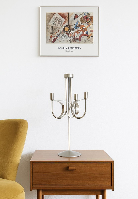 Image 1 of Lampada da tavolo Habufa Serpentine - Mid-Century Modern - Tre sorgenti luminose - Acciaio inossidabile