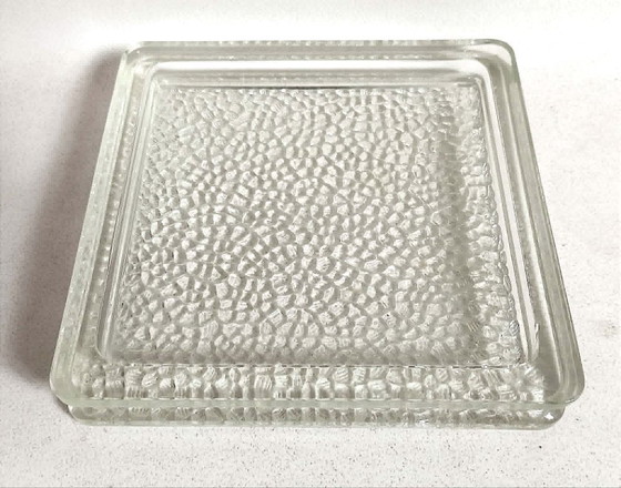 Image 1 of Nevada trinket tray, molded glass pavement, Saint Gobain, 1950s