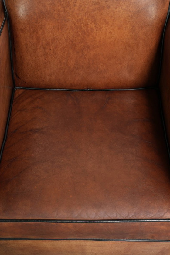 Sehr interessanter Art Deco Design Sessel aus Schafsleder mit tollem Design und schönen Farben – Leather (photo 6 of 12)