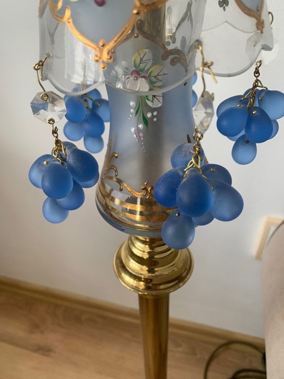 RARA COPPIA DI LAMPADE DA TERRA IN VETRO ARTE CECA – ŽELEZNOBRODSKÉ SKLO – DECORATE A MANO – Glass, Gold (photo 6 of 11)
