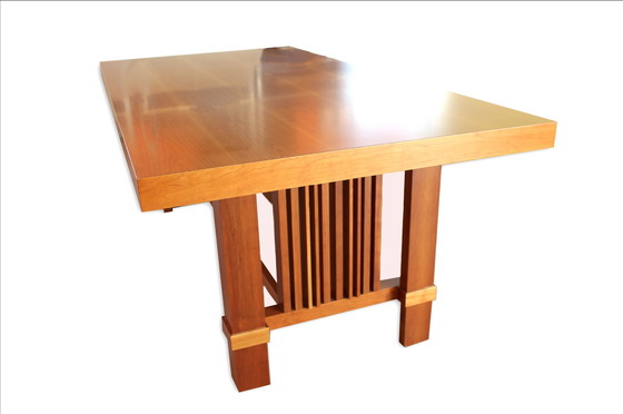 Image 1 of Frank Lloyd Wright dining table with chairs - Cassina 1917 Design