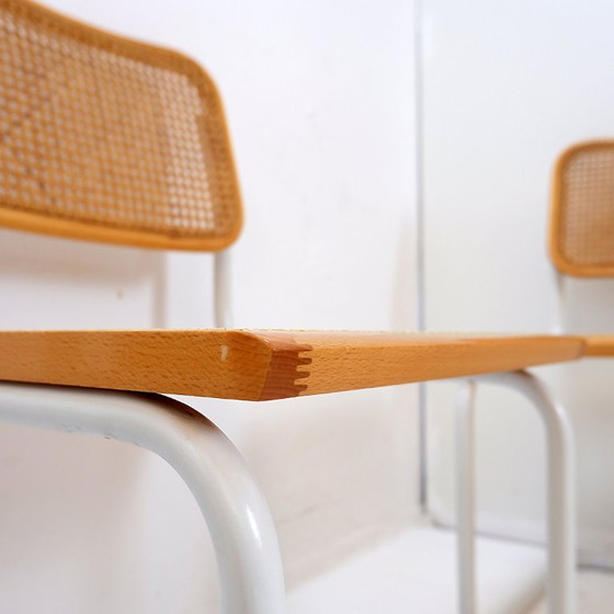 Image 1 of Satz von 4 italienischen Stühlen mit Kannelüren, Stil Mitte des Jahrhunderts, im Stil von Marcel Breuer