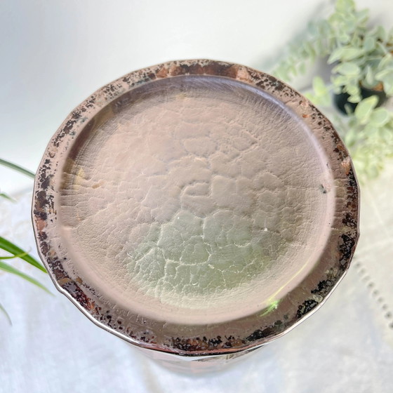 Vintage Glass Vase with Rose Gold Gradient Geometric Pattern (photo 10 of 12)