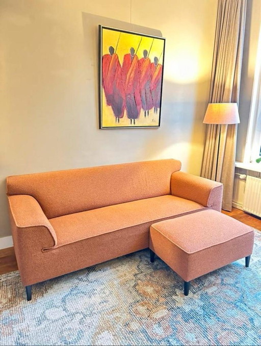 Pode - Edit Orange 3 seater Sofa & Hocker