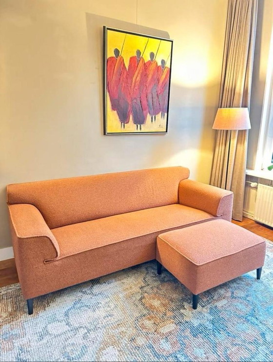 Image 1 of Pode - Edit Orange 3 seater Sofa & Hocker