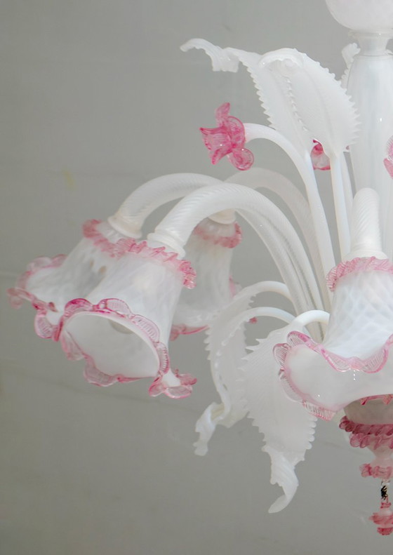 Image 1 of Lámpara veneciana moderna del siglo XX de cristal de Murano estilo "Ca'rezzonico", años 60