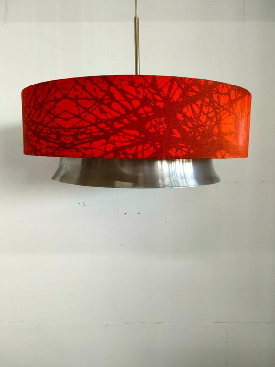 Image 1 of Lampada a sospensione ad anello Dijkstra vintage anni '60/'70, in condizioni da mercatino dell'usato.