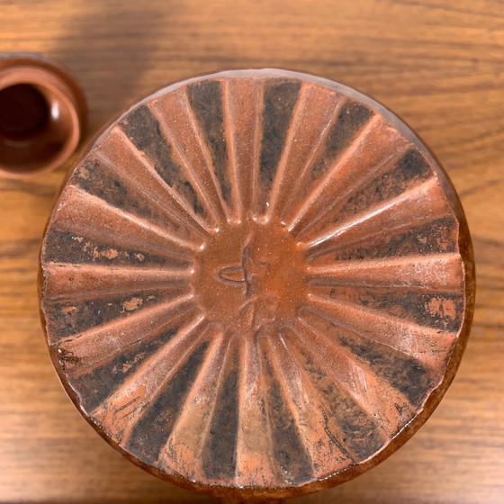 Image 1 of Ceramic Teapot / Coffee Pot, "Leopard-Tortoiseshell" Finish, 1960-70