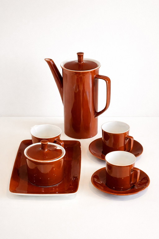 Service à café Villeroy & Boch Luxembourg - marron design vintage, 1960s