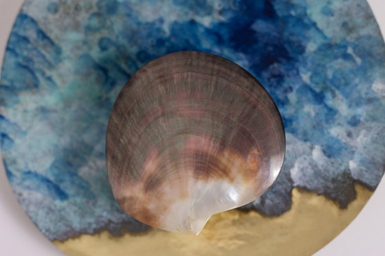 Image 1 of Coppia di applique da parete, modello "madreperla nera". Opera contemporanea.