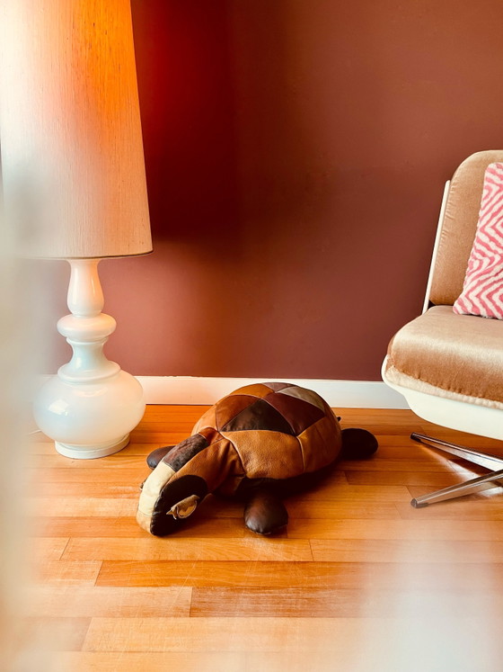 Image 1 of Unique! 70s Design Zoomorphic leather turtle
