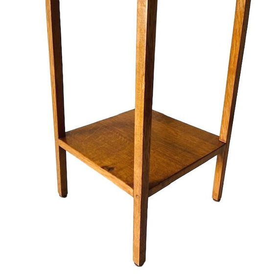 Image 1 of Tavolo antico con piedistallo per piante Art and Crafts, anni 1890