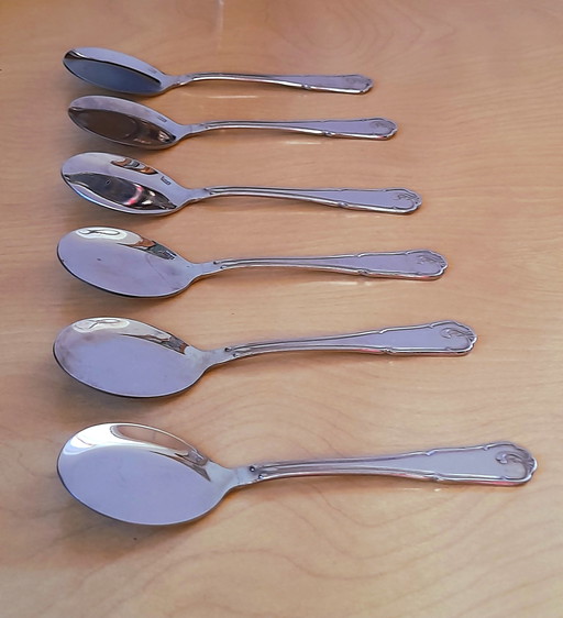 Cuencos y cucharas de acero inoxidable para helado/postre