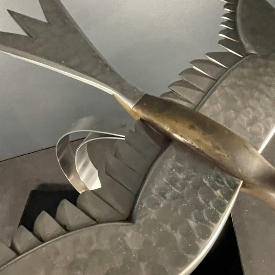Art Deco Metall Bildhauerei eines Vogels, 1930er Jahre – Aluminium, polished steel (photo 4 of 15)