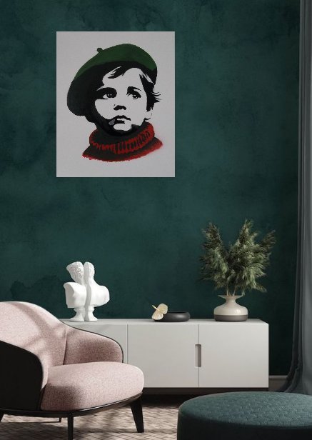 🌟"Regard Du Passé" by 2LUSS'ART : Discover Timeless Emotion In This Handmade Painting. Format : 12F (61 x 50 cm).