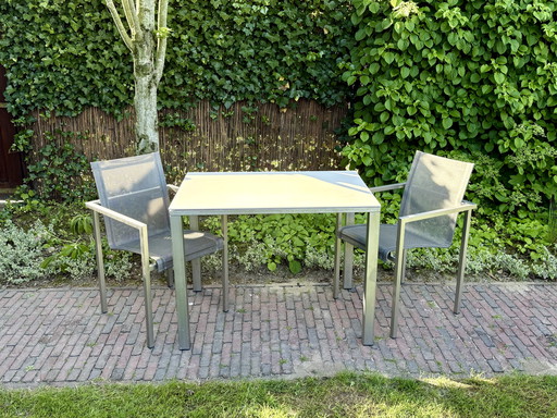 Tribù Natal Alu Chairs and Table with Ceramic Top