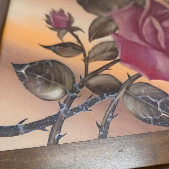 Image 1 of Vassoio Art Déco francese con rose, circa anni '30