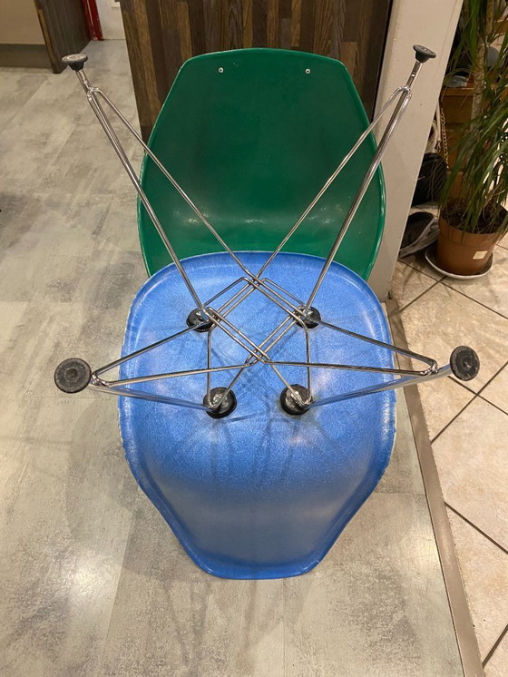 Image 1 of Sedia DSR Eiffel in fibra di vetro turchese, Eames Herman Miller vintage anni '50-'60-'70