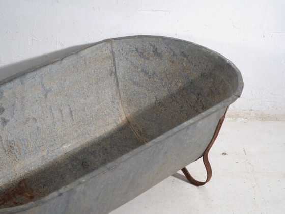 Bañera antigua de zinc galvanizado – Tina industrial europea – circa 1900 #6 – Macetas, Iron, Rustic (photo 16 of 39)