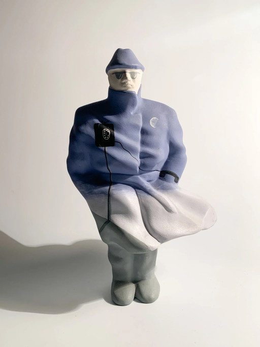 Sculpture figurative en céramique par L'Aquilone, 1984