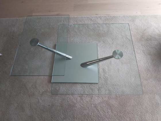 Orig. Cassius glazen salontafel ('telescoop'), Transparant (foto 3 van 5)