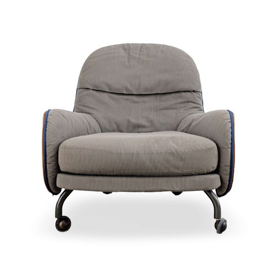 Original DePadova Armchair with Ottoman Vico Magistretti Leather 1980, Grey (photo 2 of 15)